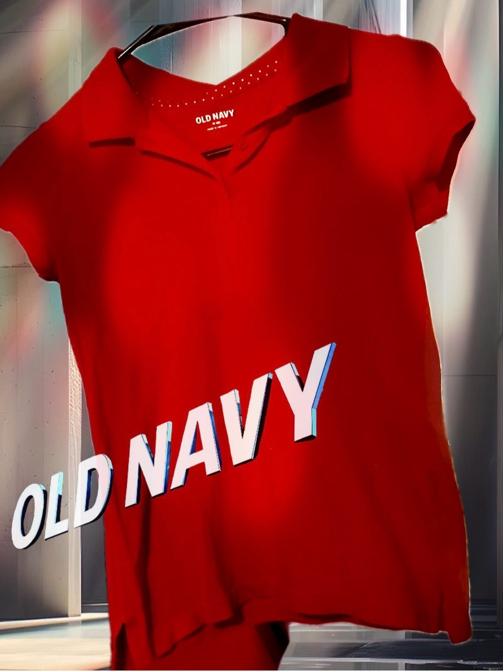 Old Navy Bright Red Polo Shirt School Uniform Jersey
